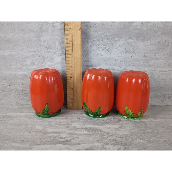 Vintage Maruhon Ware Tomato Salt & Pepper Set w/ Sugar Canisters - Picture 6 of 8